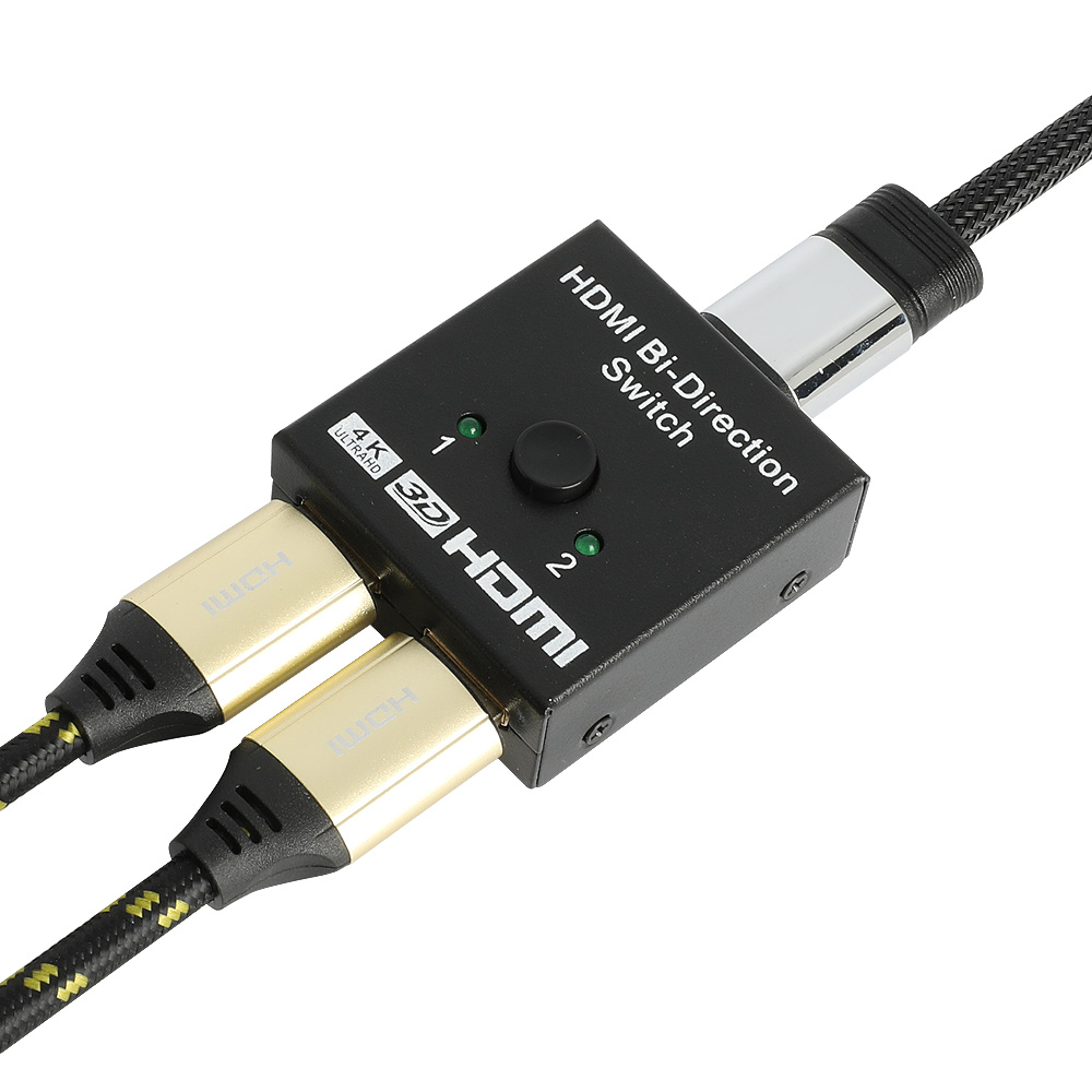 리버네트워크 HDMI 스위치 양방형 1:2 분배기 모니터 선택기 2:1 버튼 전환
