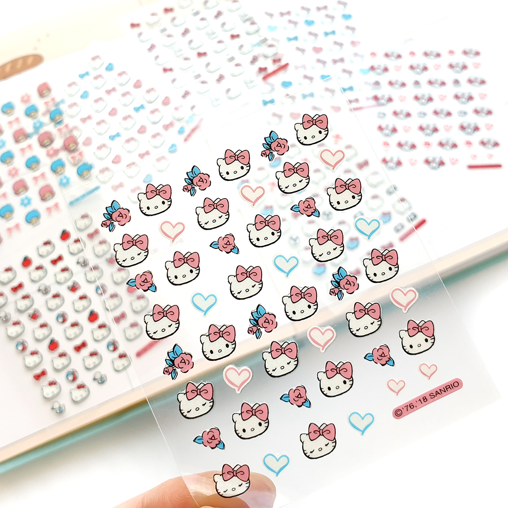 HONG RI OWN CO., 특가데이 산리오 헬로키티 마이멜로디 키키라라 캐릭터 야광 네일스티커 간편한 네일아트 예쁜 페디큐어 스티커