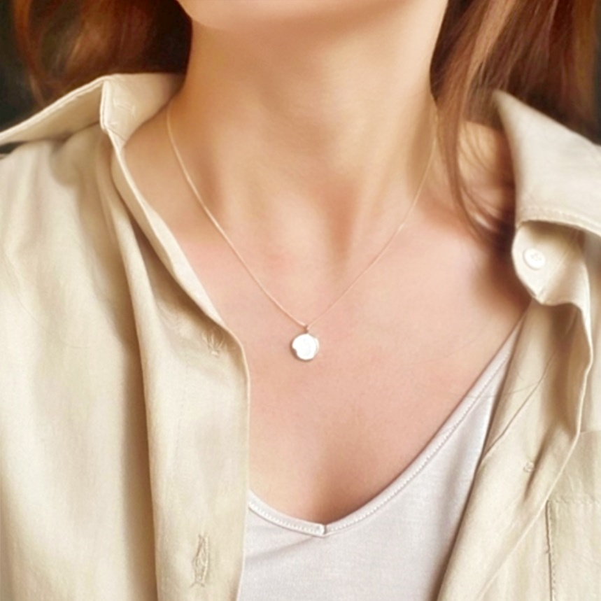 실버 은 여자 코인 목걸이 펜던트 펜트하우스 시즌 2 롱 실버 심플 동그라미 동전 체인