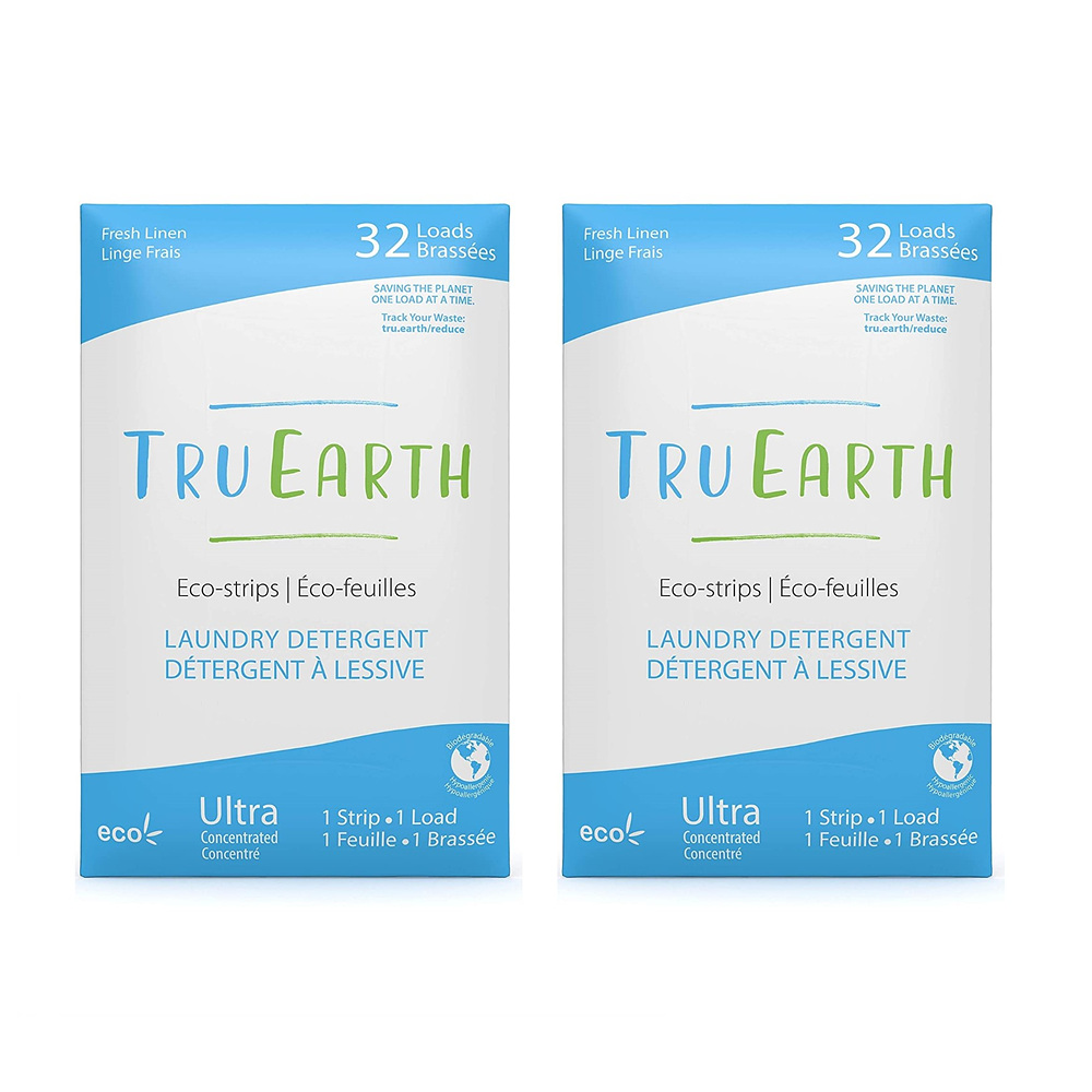 [해외]Tru Earth 시트형 세제 32개입 2팩 프레시 린넨 Tru Earth Hypoallergenic, Eco-friendly & Biodegradable