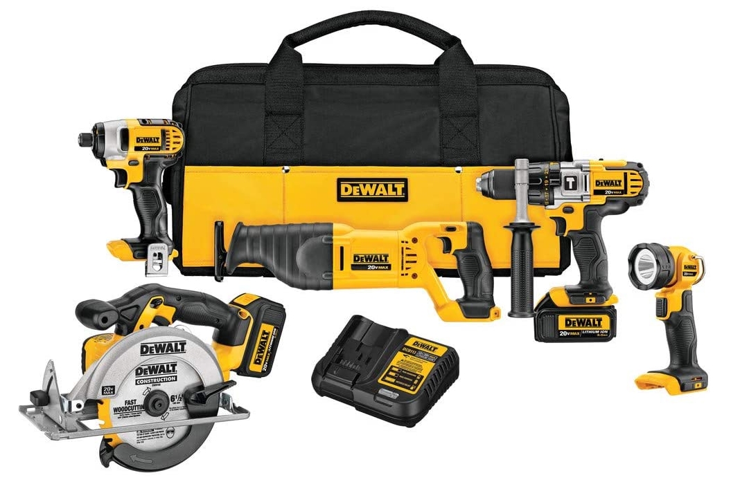 [해외]디월트 DCK590L2 원형톱 드릴 콤보 5p 세트 DCD985 DCS393 DCF885 DCL040