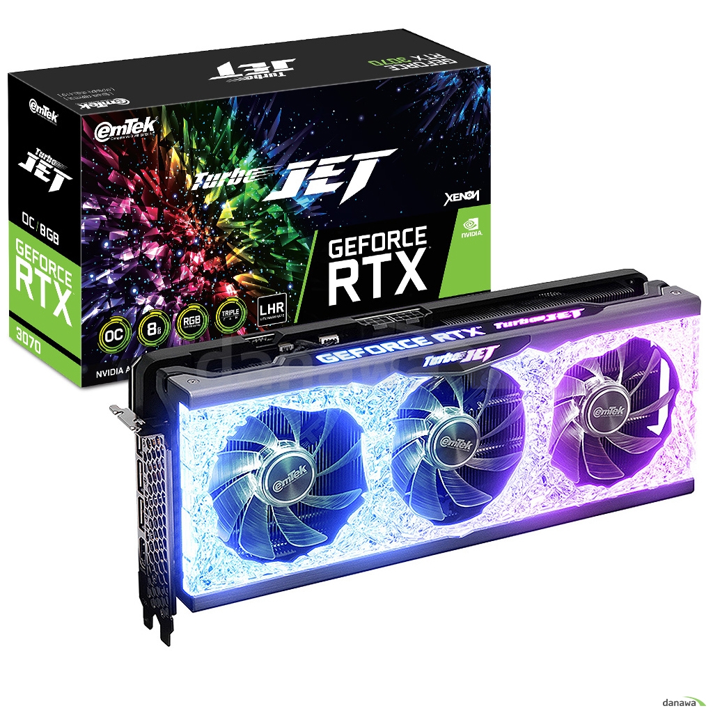 이엠텍 지포스 RTX 3070 BLACK EDITION OC D6 8GB LHR