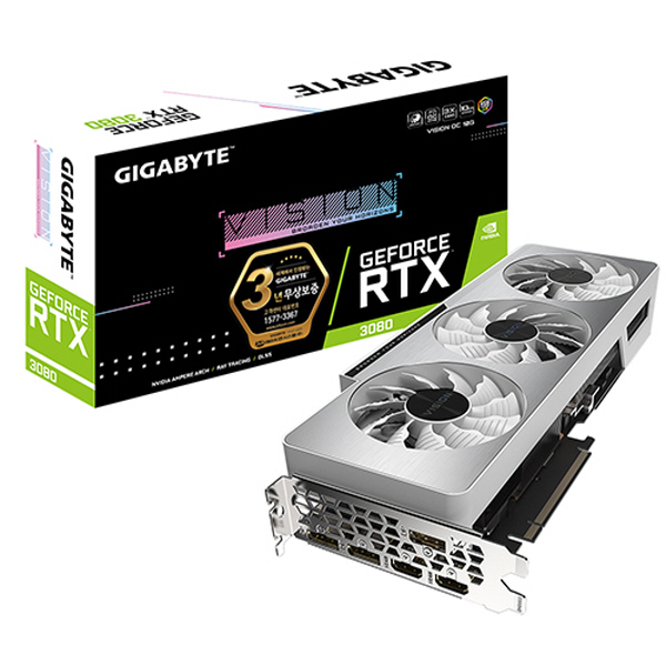 GIGABYTE 지포스 RTX 3080 VISION OC V2 D6X 10GB 제이씨현