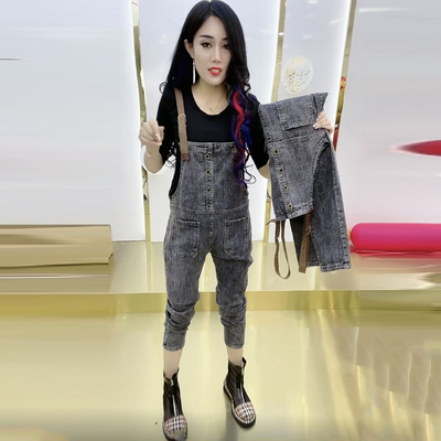 [해외]깔끔한 코디 여자바지 여자옷 등원룩 빈티지 스키니핏 데님 팬츠 여풍 여름 가을 하이 일자 스판 거지 9부 조거