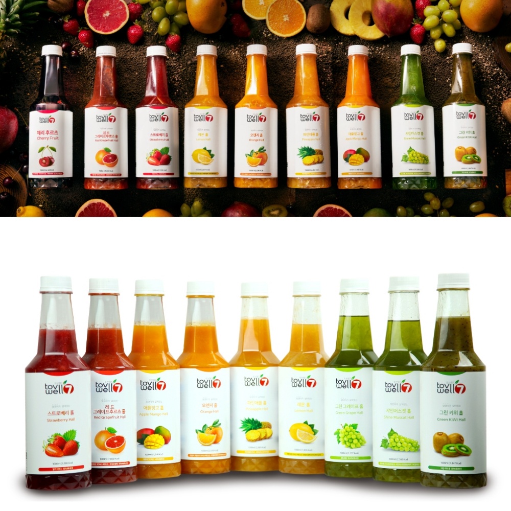 다솔마임에프앤비 생 과일 농축액 청 베이스 원액 에이드 스무디 주스 딸기 알로에 애플망고 파인애플 샤인머스켓 청포도 자몽 키위 레몬 오렌지 체리 히비스커스 모히또 복숭아 토브웰7