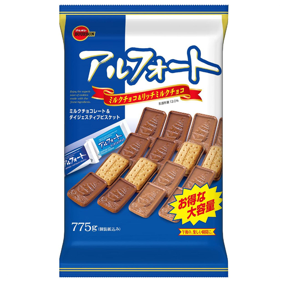 [해외]부르본 알포트 밀크 초콜릿 비스켓 775g BOURBON Alfort Digestive Biscuit With Milk Chocolate & Rich