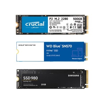 삼성 마이크론 웨스턴디지털 WD SSD M.2 NVMe 비교모음 / Crucial P2 / WD BLUE SN570 / 삼성전자 980 / 250GB 500GB 1T
