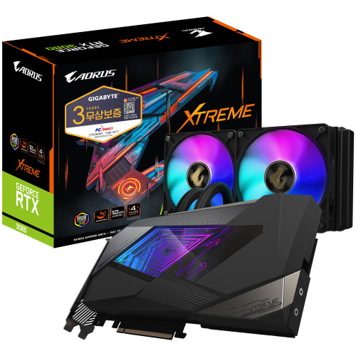 GIGABYTE AORUS 지포스 RTX 3080 Xtreme 워터포스 D6X 12GB 피씨디렉트
