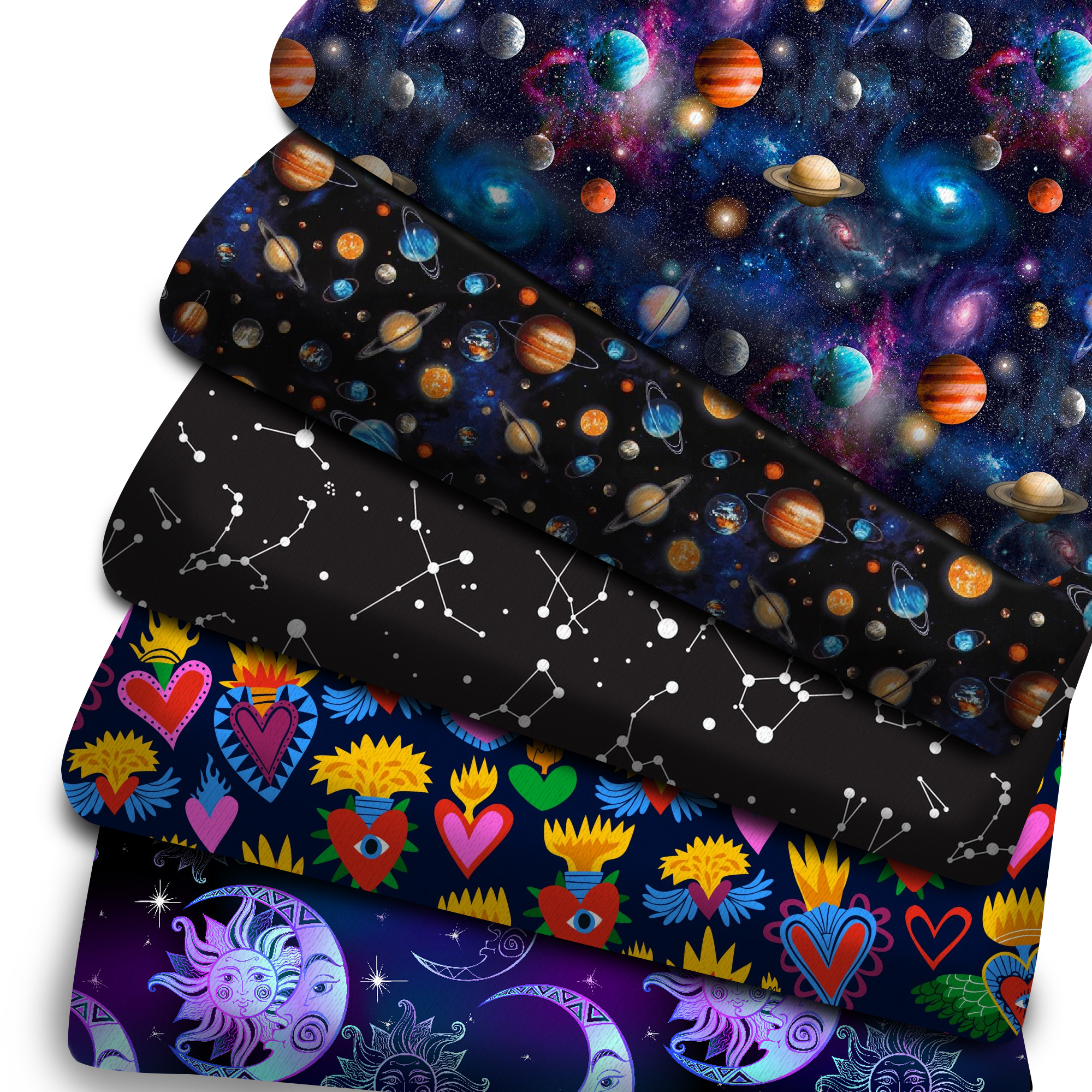 [해외]5cm 폴 리 에스테 르 코 튼 원단 행성 인쇄 된 나비 매듭 만화 DIY 패치 워크 꼭두