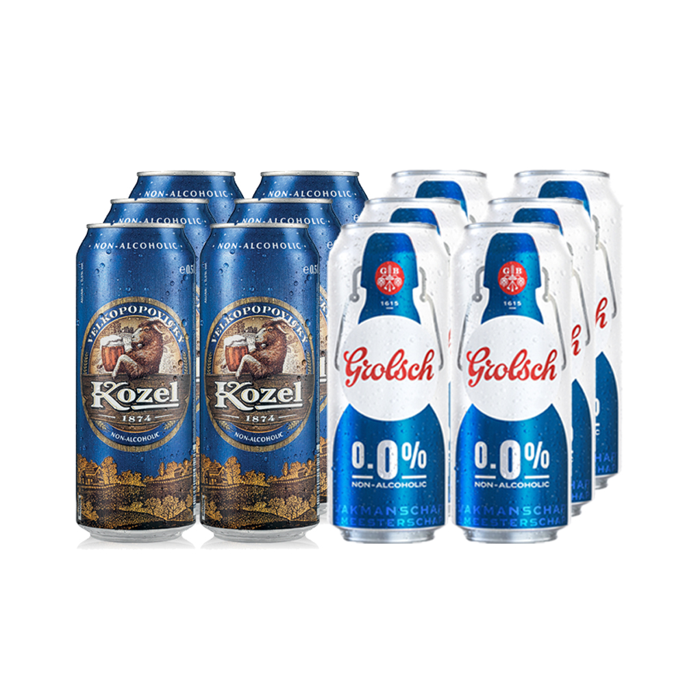 비알콜맥주맛 음료 2종 혼합 500ml x 12캔(그롤쉬, 코젤 흑맥주맛 각6캔) + 에어쉘포장