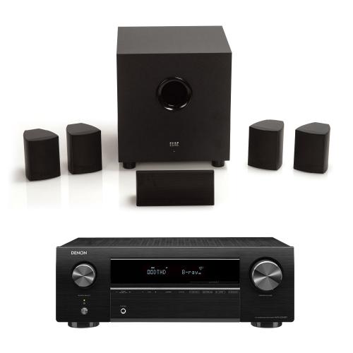 데논 AVR-X250BT AV리시버+ELAC 시네마 5.2 새틀라이트 스피커 시스템