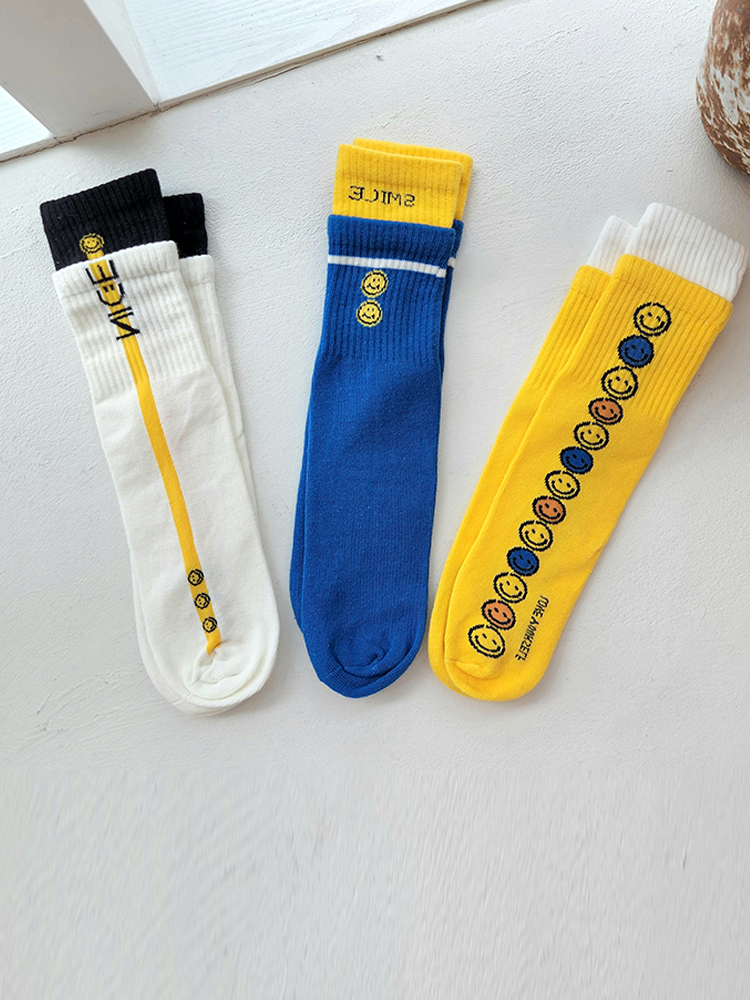 듀디 아기 니삭스 유아 아동 여아 남아 스마일 캐주얼 골지 긴양말 반타이즈