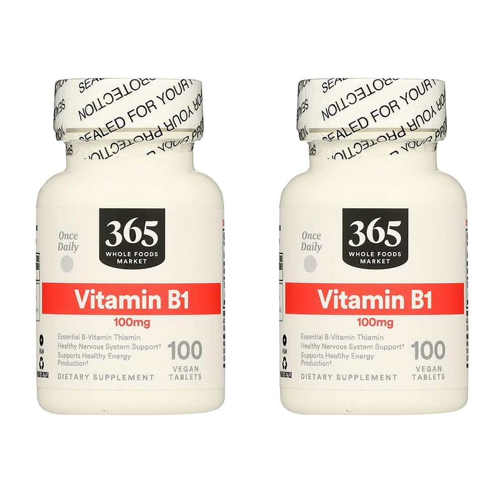 [해외]365 바이 홀 푸드 비타민 B1 100mg 100정 2팩 365 by Whole Foods Market, Vitamin B1 100Mg