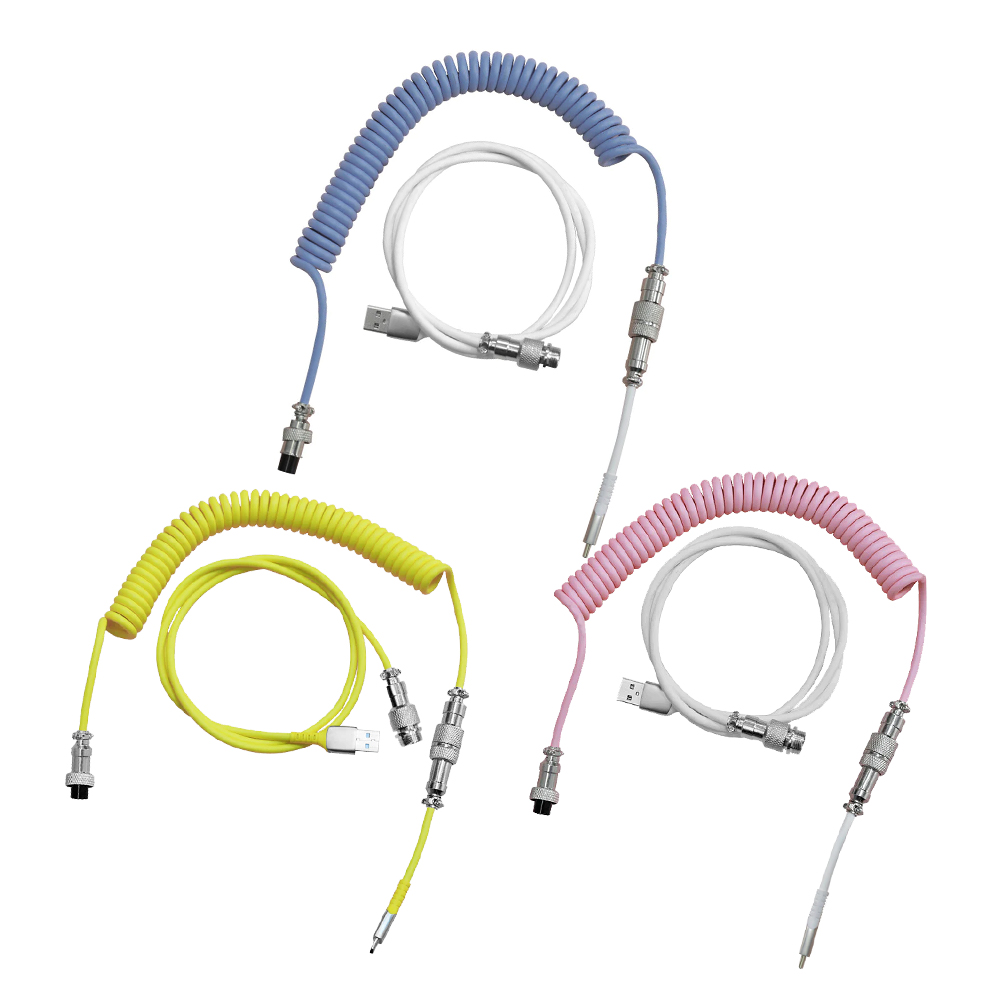 AJAZZ 기계식키보드 커스텀 C타입 코일 항공케이블 선 튜닝