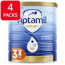 [해외]Aptamil Gold+ 3 Pronutra Biotik 압타밀 골드 플러스 토들러 분유 3단계 12개월 후 900g 4팩