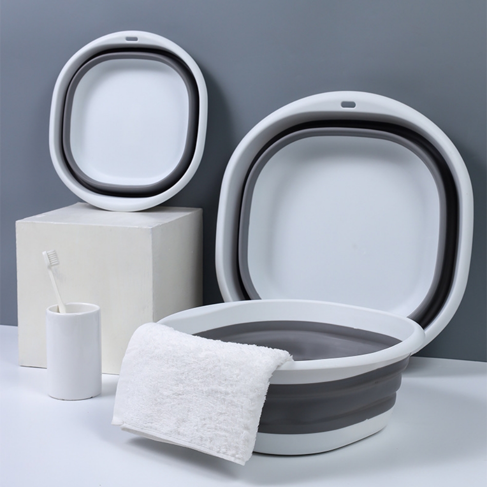 접이식 대야 접는 세숫대야 바가지 욕실 여행용 양푼 그레이