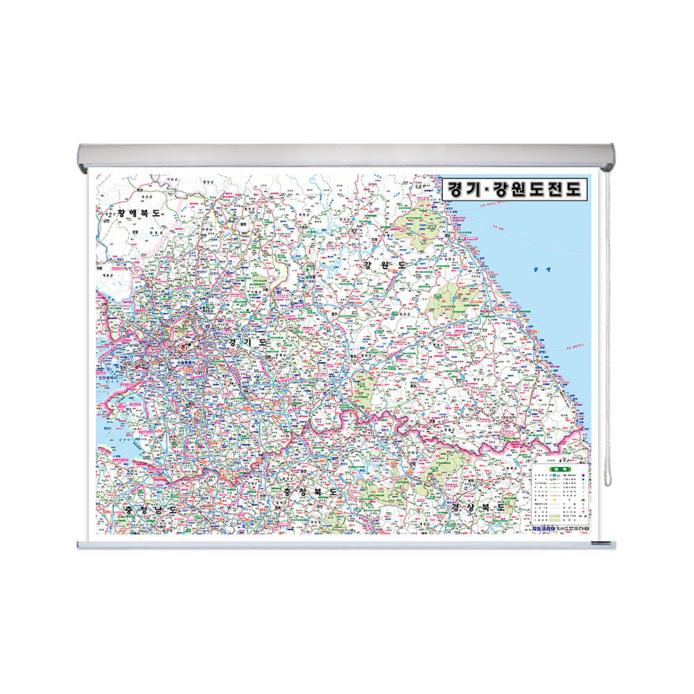 강원도 경기도 지도 강원 경기 부동산 전도 (롤스크린 소형 110x79)