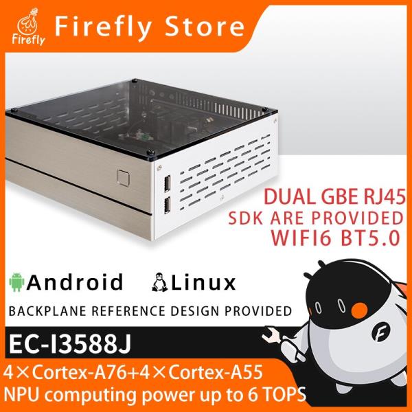 [해외]EC-I3588J 산업용 컴퓨터 록칩 듀얼 밴드 와이파이 6 블루투스 8 코어 비트 프로세서 24GHz