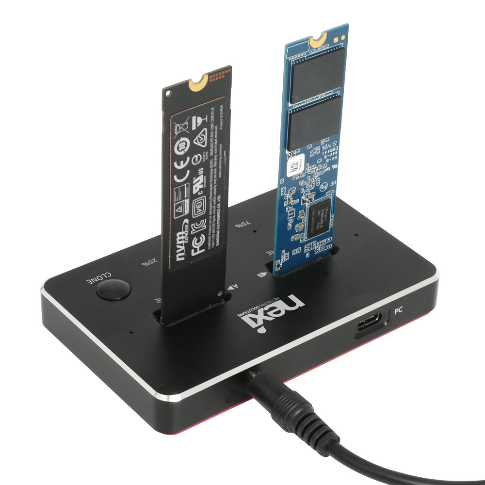 NVMe 듀얼 도킹 스테이션 M.2 SSD 하드독 클론 복사기 외장케이스