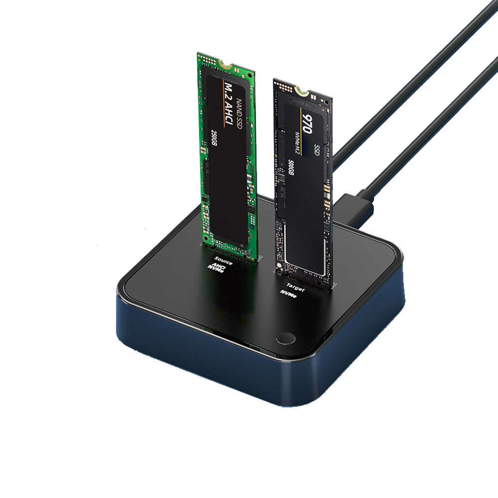 NVMe 복사기 2베이 듀얼 도킹스테이션 M.2 SSD 클론 복사