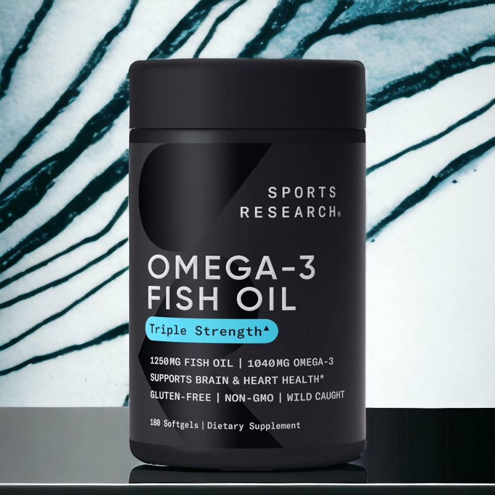[해외]스포츠리서치 오메가3 1250mg 180캡슐 rTG 알티지 고약사 오마비