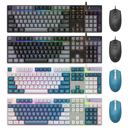 앱코 KM500 투톤 키보드 마우스 콤보 체리식 풀배열 USB 유선 사무용 키보드