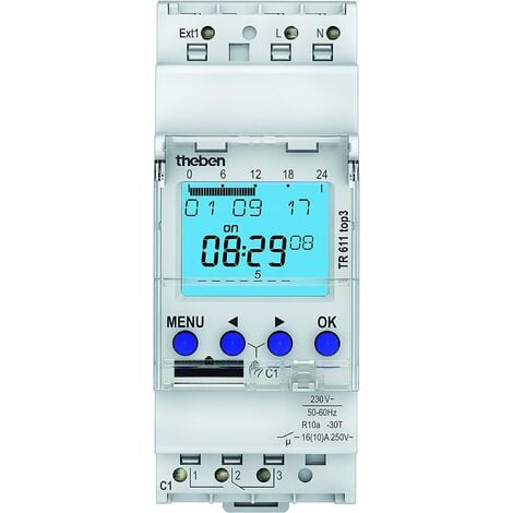 상품상세참조 [해외]Theben TR 611 0130 top3 디지털 타이머 스위치 앱으로 프로그래밍 가능 채널 1개