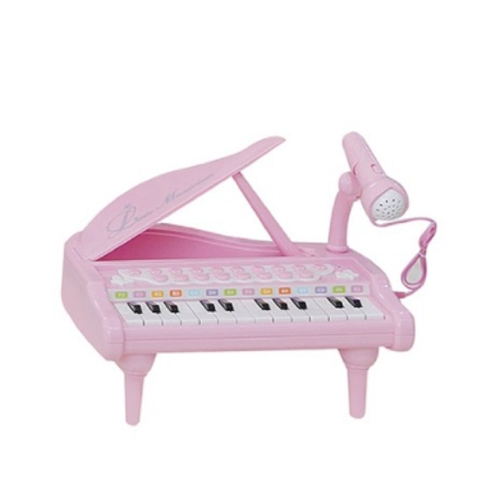 베이블퓨어리 4가지 드럼 효과음 노래방 기능 미니 그랜드 피아노_베이직 핑크