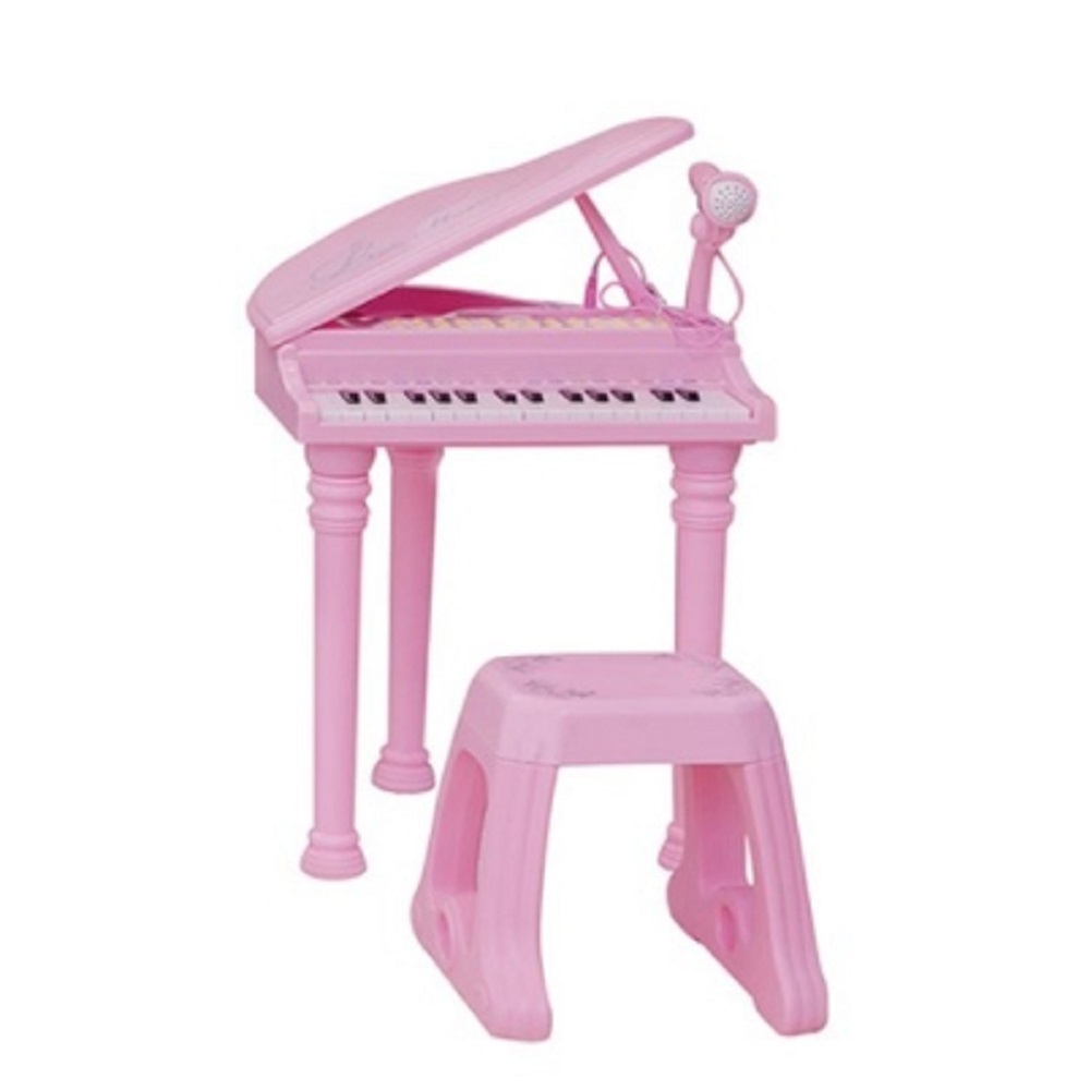 베이블퓨어리 4가지 드럼 효과음 노래방 기능 미니 그랜드 피아노_프리미엄 핑크