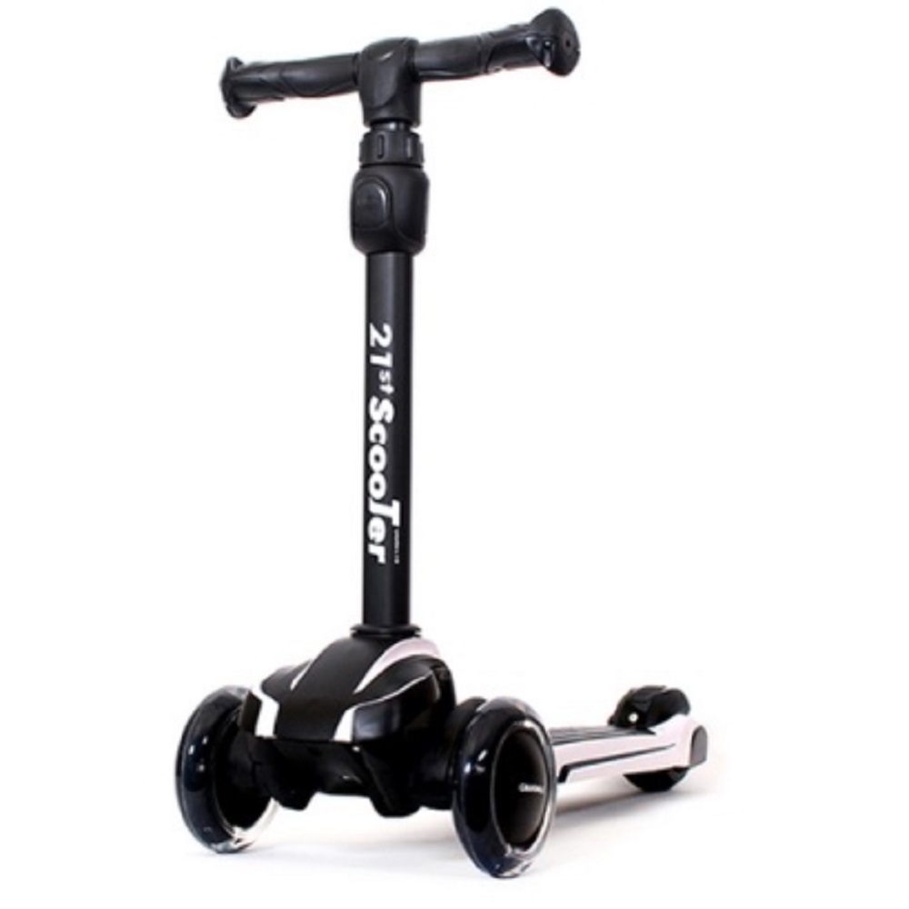 21st 5단계 높낮이조절 스프링 서스펜션 접이식 스쿠터 킥보드_블랙