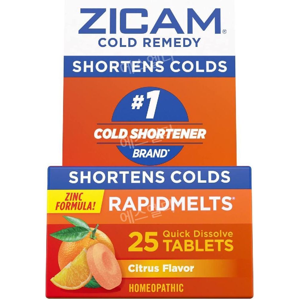 [해외]Zicam 녹여먹는 아연 래피드멜트 시트러스맛 25정