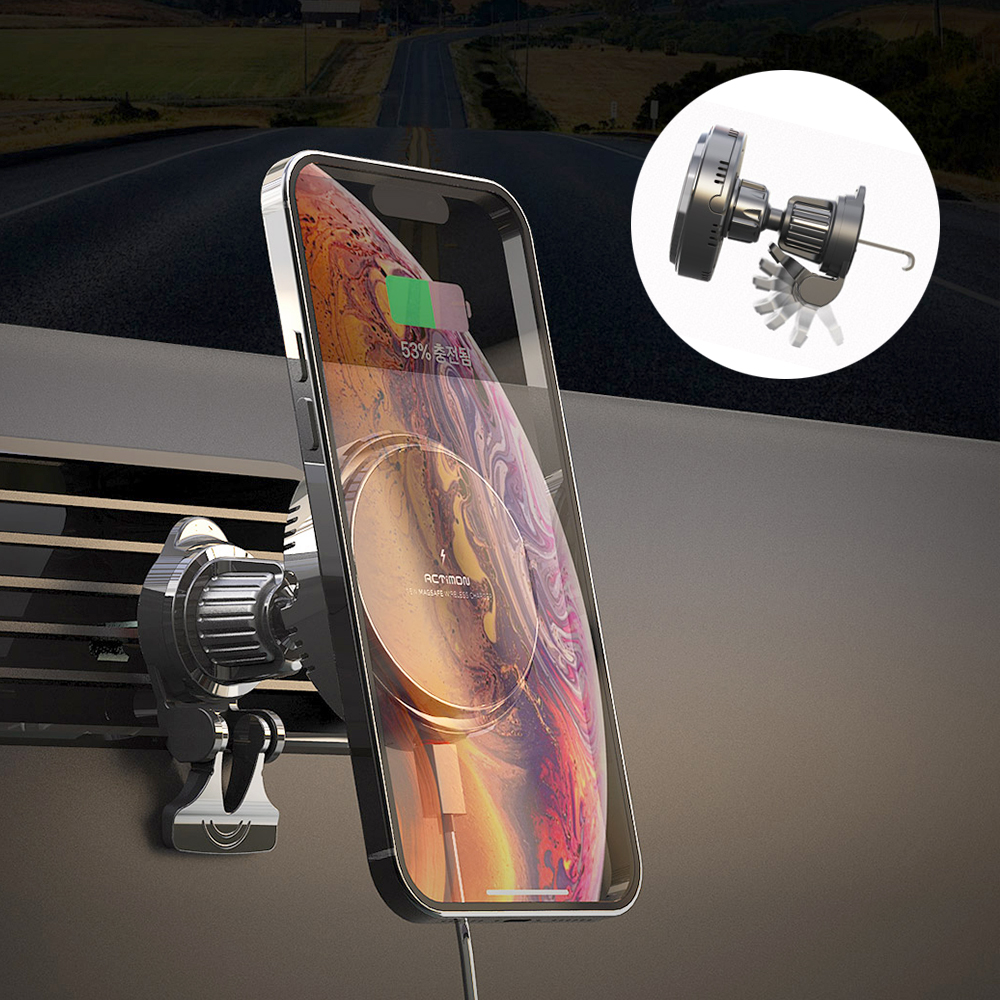 다원제이앤비 올뉴투싼 핸드폰거치대 맥세이프 차량용 마그네틱 무선 충전기