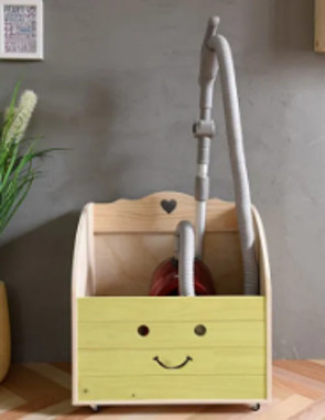 청소기보관함 대형 수납장 원목 분리수거함