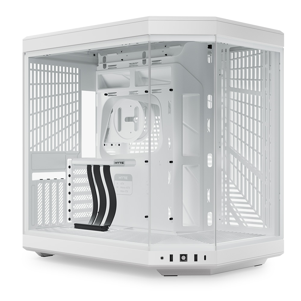 HYTE Ｙ70 오픈형 어항케이스 분리형 3면 파노라마 강화유리 USB 3.2지원 (스노우 화이트)