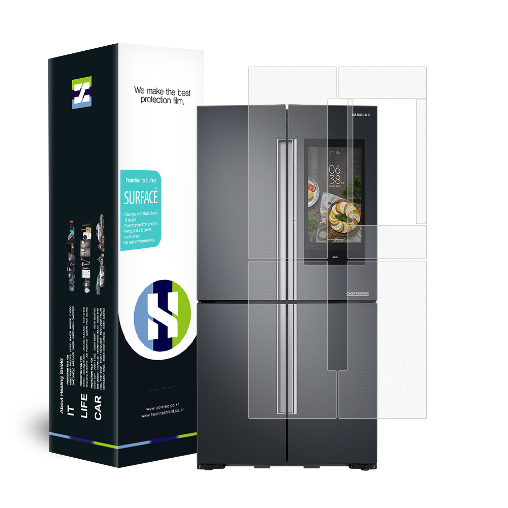 삼성 냉장고 셰프컬렉션 패밀리허브 RF10M9995M1 외부 보호필름 투명무광 세트
