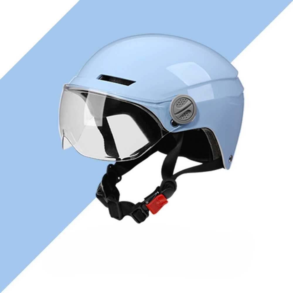 [해외]반모 바이크 헬멧 전기 자전거 고글 성인 스쿠터 바이저 킥보드 안전모 MTB 스카이 블루 투명렌즈 균일사이즈