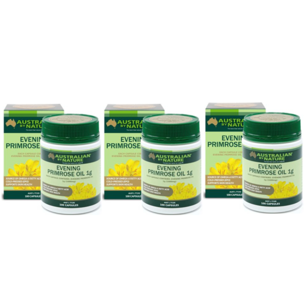 [해외]오스트레일리안 바이네이처 달맞이꽂오일 100mg 3병 100캡슐 4개월분 호주 오메가6