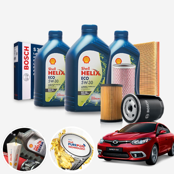 카파트몰 SM3(뉴/네오)(10~) 1.6 가솔린 쉘 힐릭스 에코 합성엔진오일 5w30 필터세트 5리터 a2408+o186 ONL-0210524 cs05009