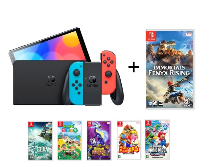 닌텐도 닌텐도 스위치 OLED 네온블루레드 본체 + 이모탈 피닉스 라이징 한글판