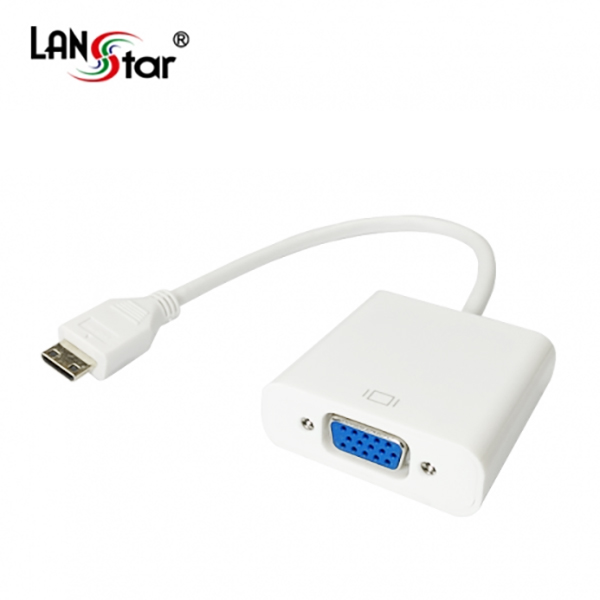 라인업시스템(주) MINI HDMI TO VGA 컨버터/영상/오디오미지원 0.15M 보급형 LS-HDV-201C D30119