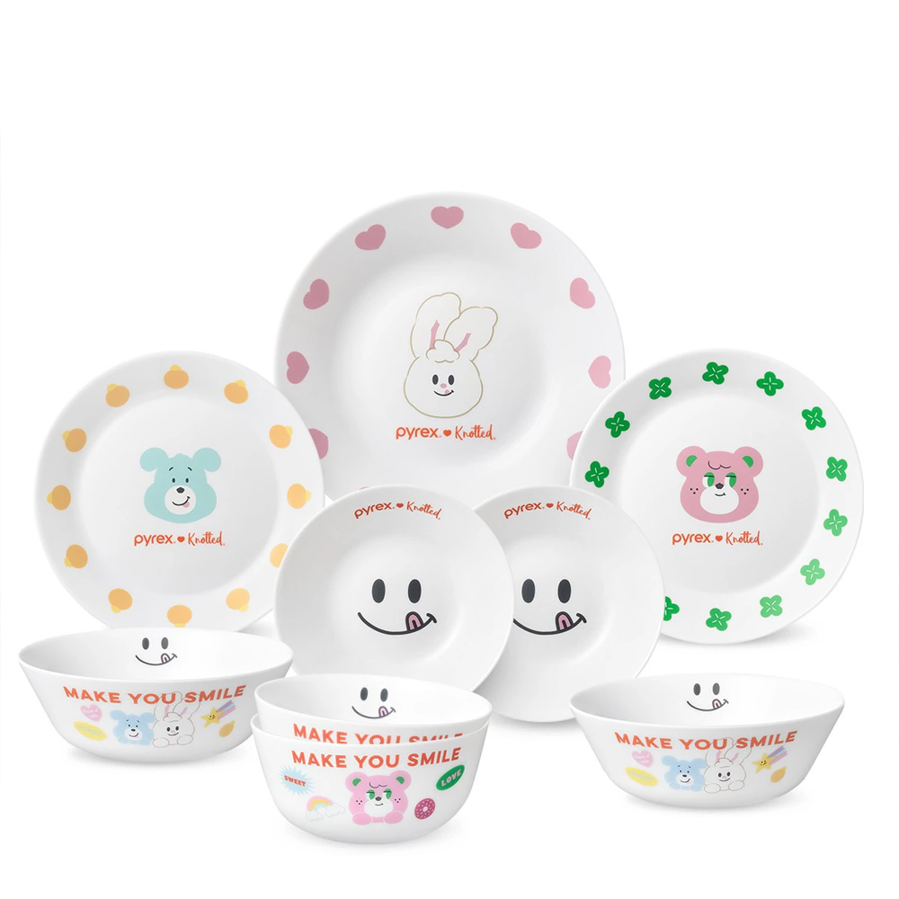 파이렉스 X 노티드 밀크글라스 2인 디너웨어 세트 9P 코스트코