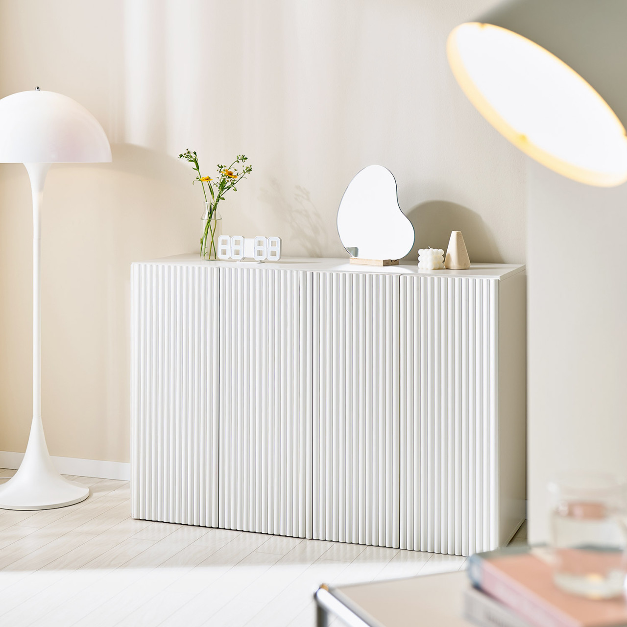 서흥인터내셔날 룸앤홈 템바보드 셀프시공 침대헤드 벽지 500x2400 유백색