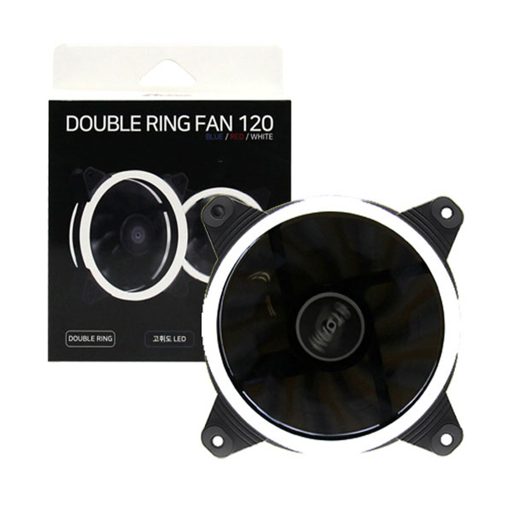 AONE 더블링 팬 120 화이트 시스템쿨러 120mm팬 저소음 쿨링팬