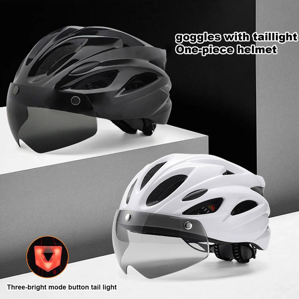 [해외]자전거 오토바이 남성용 헬멧 후미등 액세서리 고글 산악 마그네틱