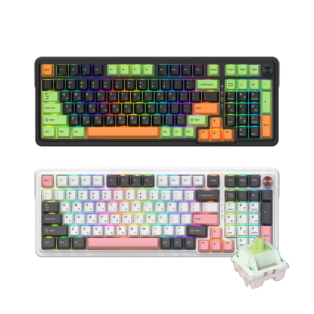 앱코 앱코 AK99 키보드 기계식 무선 블루투스 PBT 저소음 유무선 조약돌 키감 멜론축