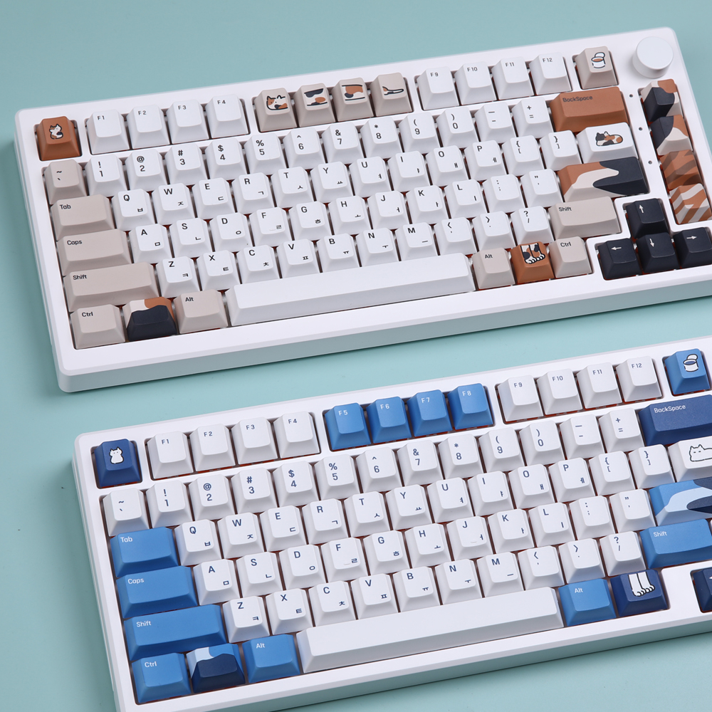 몬스타 몬스타기어 고양이 페르시안 98키 한글 PBT 체리 독거미 염료승화 커스텀 포인트 키캡