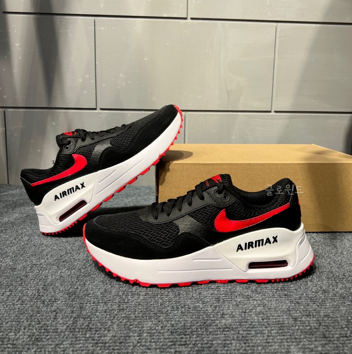 나이키 [해외]나이키 에어 맥스 시스템 운동화 블랙 레드 검빨 DM9537-005