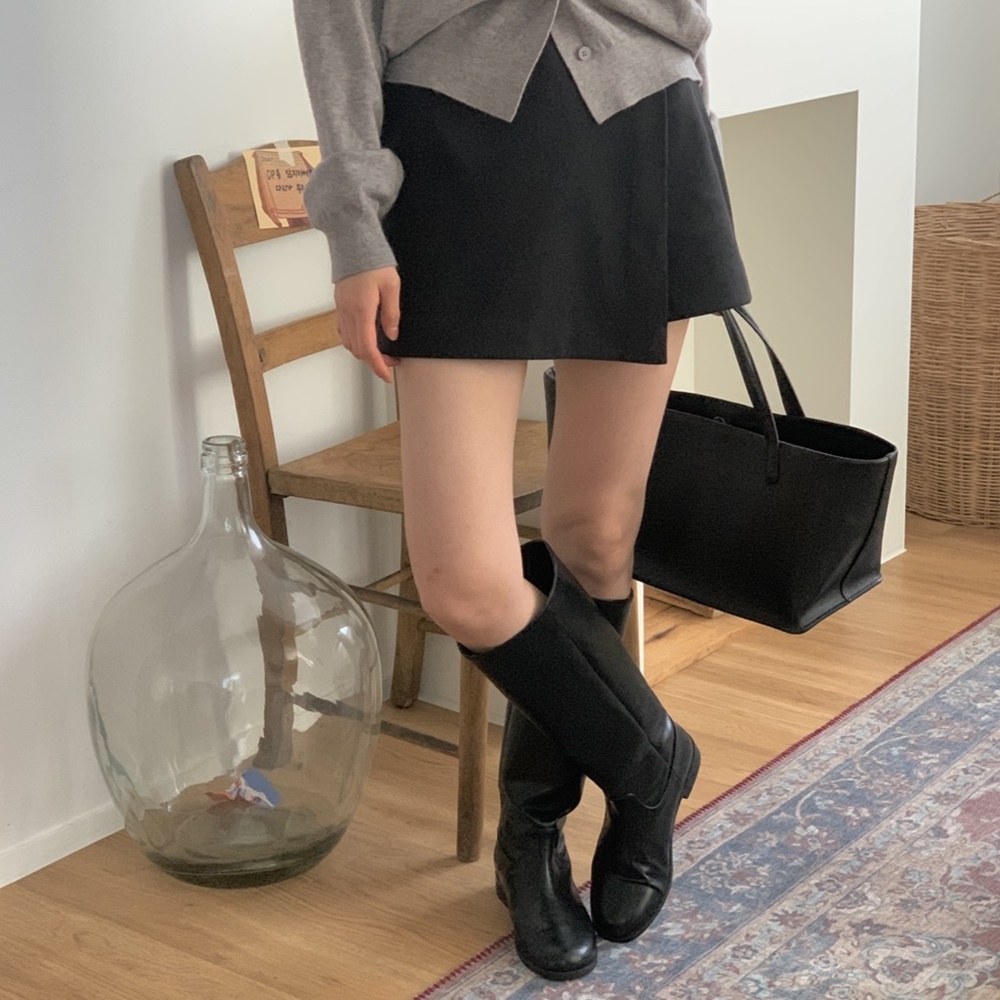 겨울 여성 사계절 미니 미디 랩 치마 바지 반바지 블랙 베이지 브라운