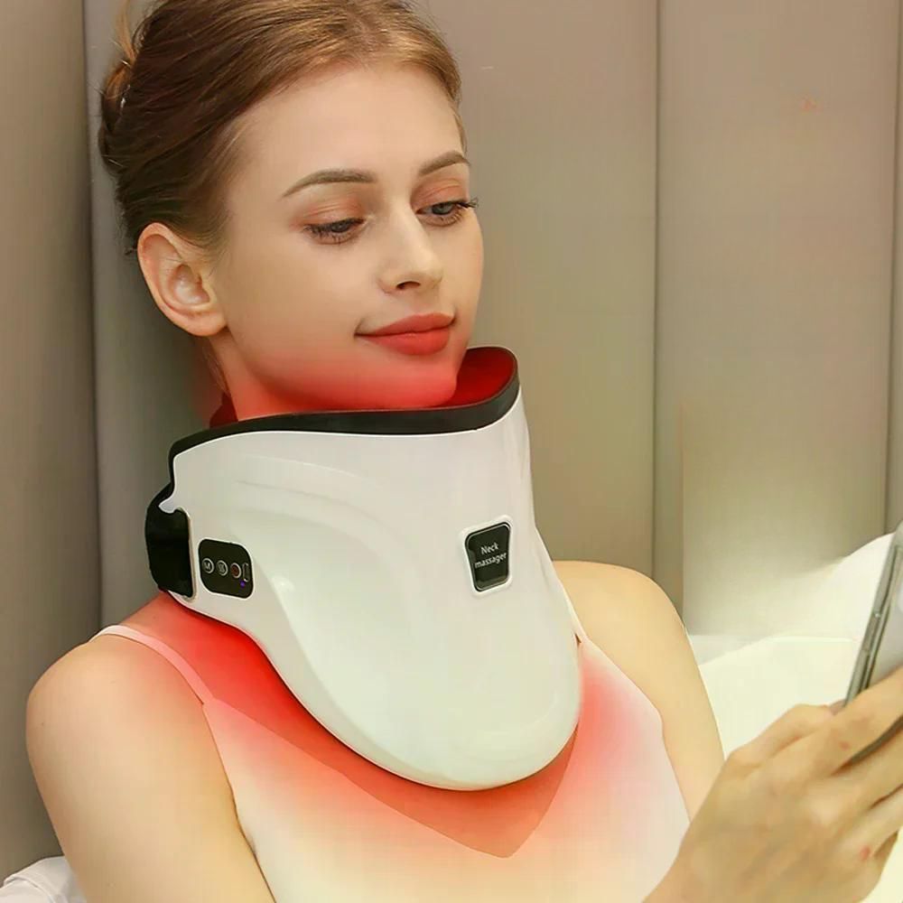 딜리웨일 협력사 [해외]목 마사지 교정기 전기 공기압 버팀대  경추 보호대 온찜질 자세 지지대 건강 관리