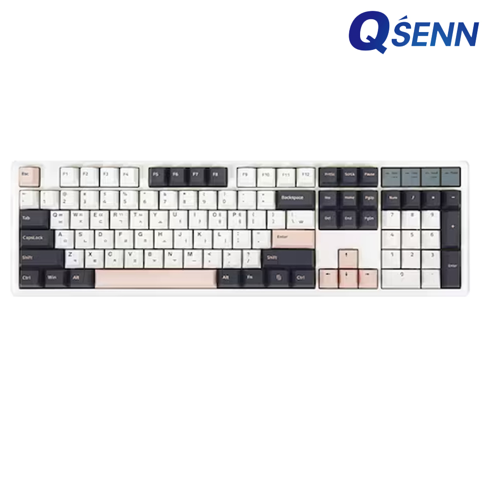 QSENN 큐센 Q104 PBT 풀윤활 가스켓 유무선 기계식 키보드 사무용 무소음 적축 커스텀 애플민트축 V1